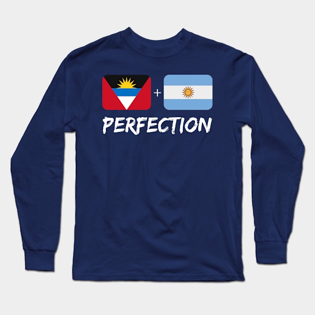 Antigua And Argentina Perfect Mix Flag Heritage Gift Long Sleeve T-Shirt by Just Rep It!!